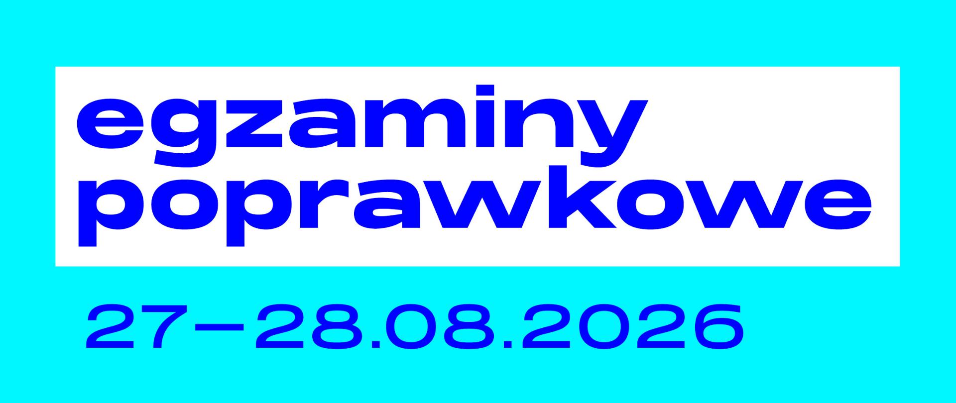 Baner informujący o dacie egzaminów poprawkowych