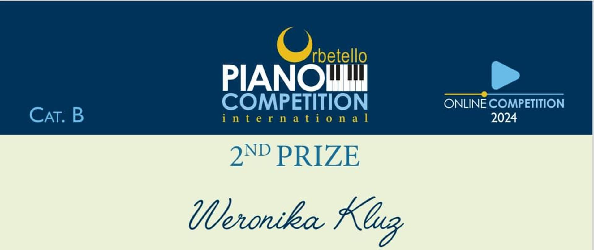 Dyplom dla Weroniki Kluz