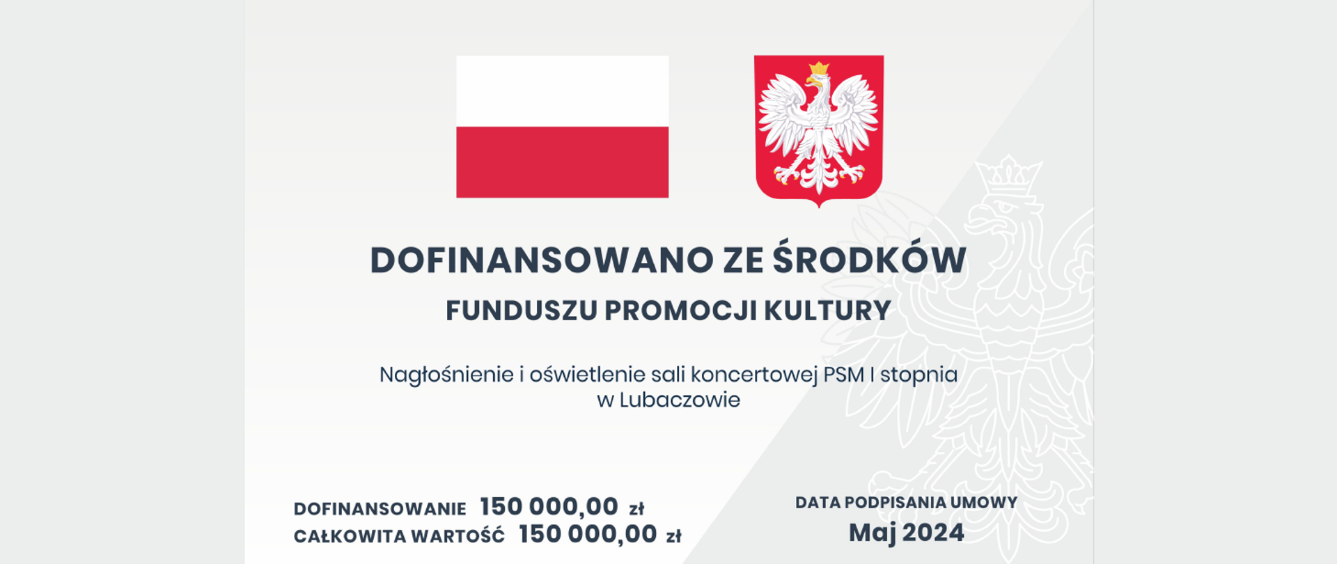 Tablica informacyjna dofinansowania z Funduszu Promocji Kultury