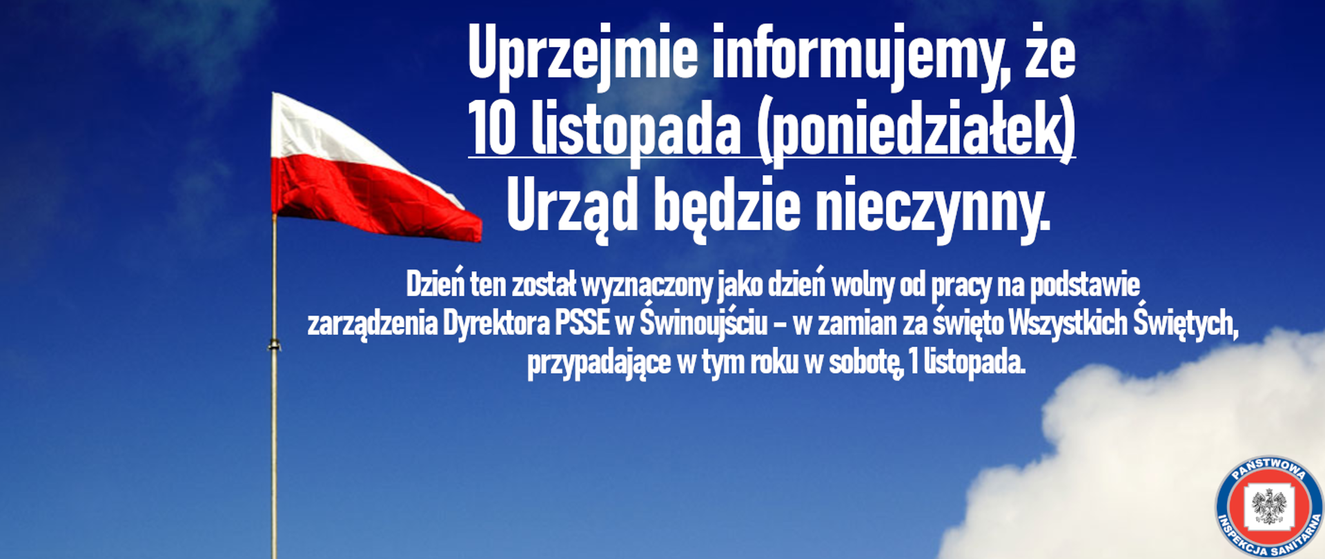 10 listopada dniem wolnym od pracy w urzędzie.