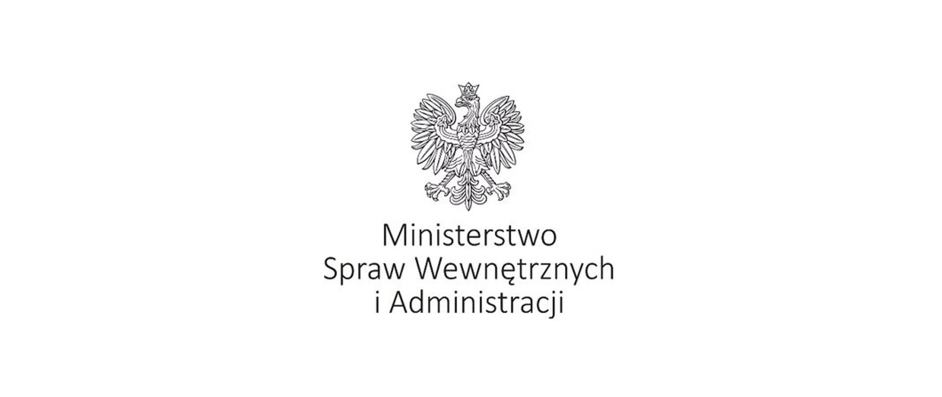 Zdjęcie przedstawia logo Ministerstwa Spraw Wewnętrznych i Administracji