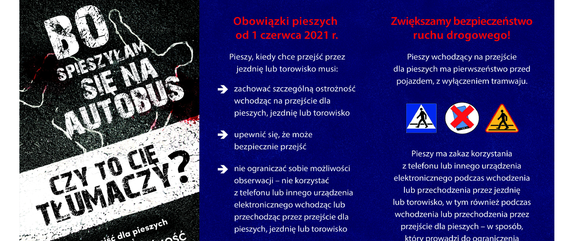 Ulotka informacyjna Krajowej Rady Bezpieczeństwa Ruchu Drogowego - Czy to cię tłumaczy?