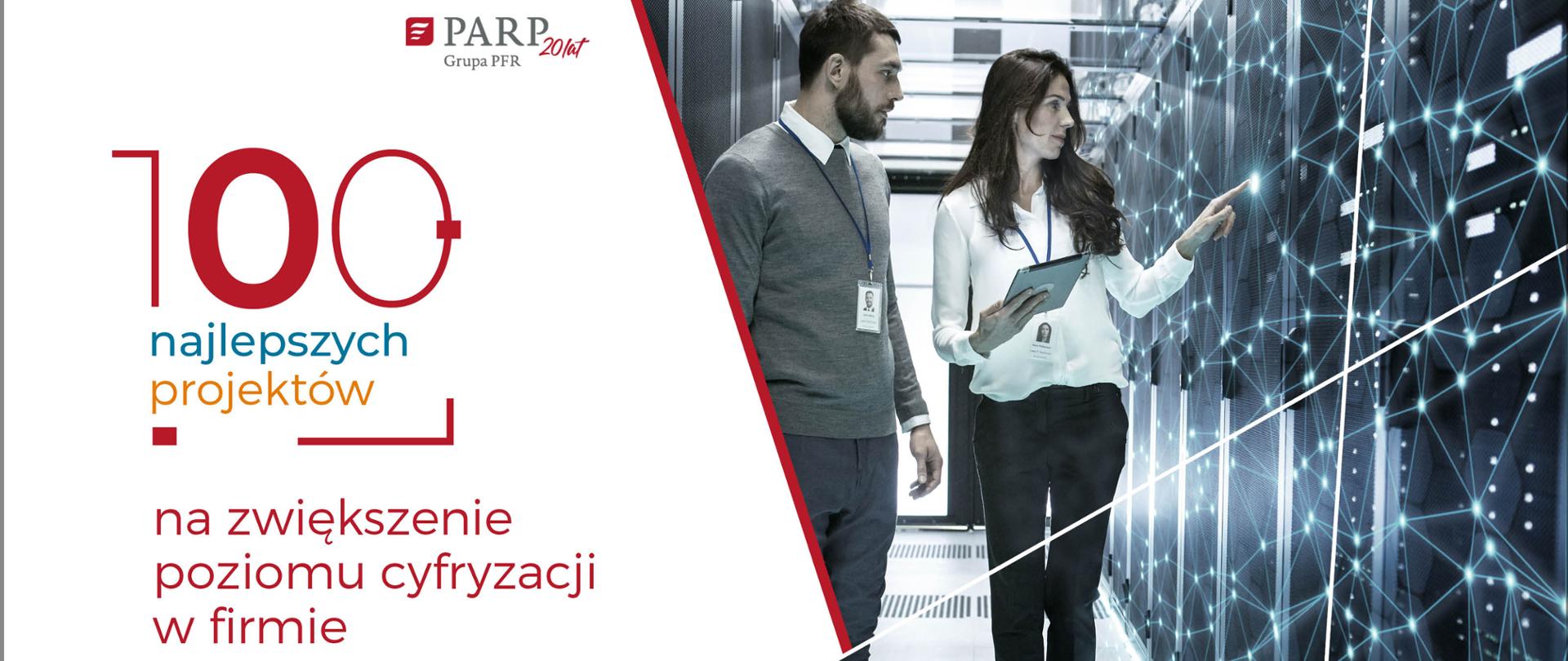 Logo konkursu "100 najlepszych projektów na zwiększenie poziomu cyfryzacji w firmie".