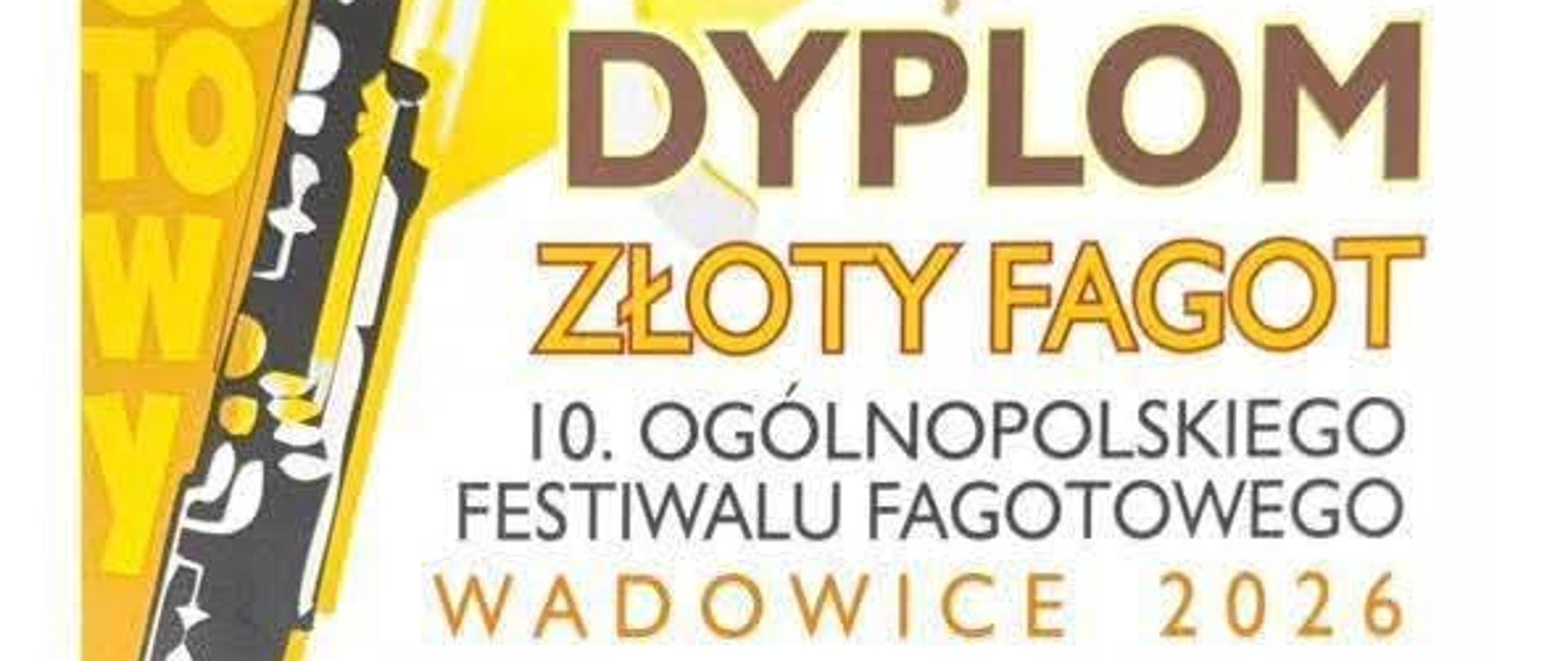 dyplom gratulacyjny w kolorze biało żóltym