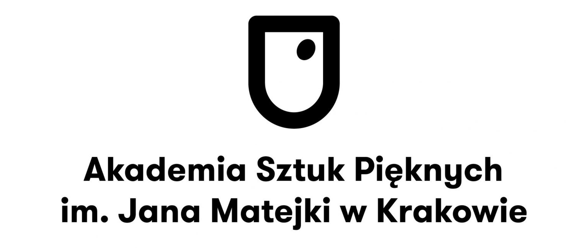 Na białym tle czarny napis Akademia Sztuk Pięknych im. Jana Matejki w Krakowie Wydział Konserwacji i Restauracji Dzieł Sztuki
