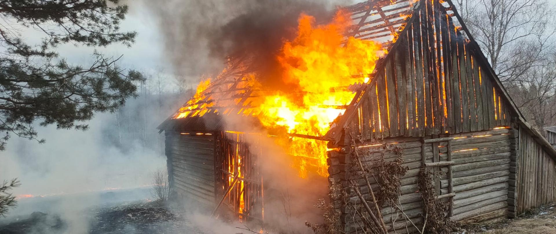 Pożar stodoły w Berżnikach