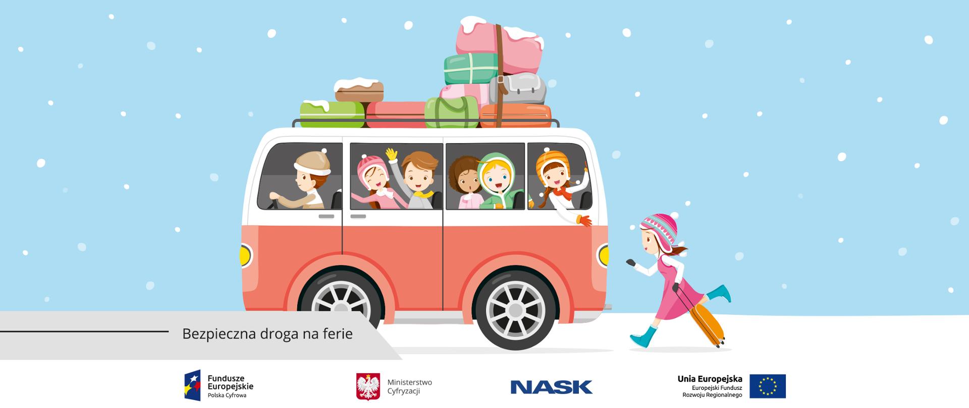 Grafika - autobus pełen dzieci