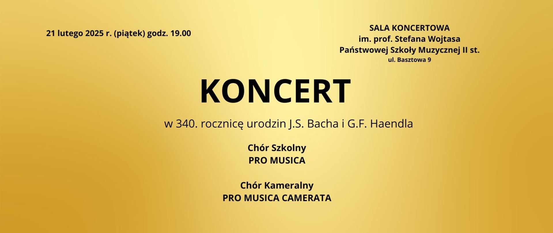 Koncert Chóru 21.02.2025 godz.19.00 żółty plakat