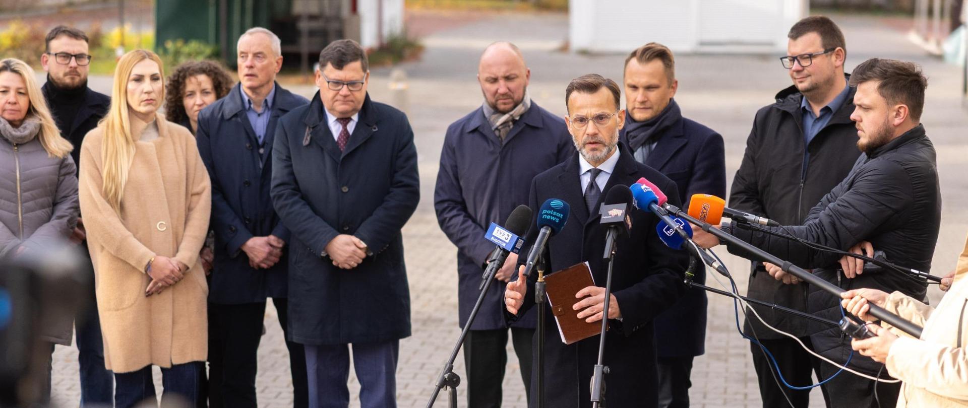 Konferencja prasowa na Targowisku Miejskim w Białymstoku na temat przywrócenia ruchu transgranicznego z Białorusią