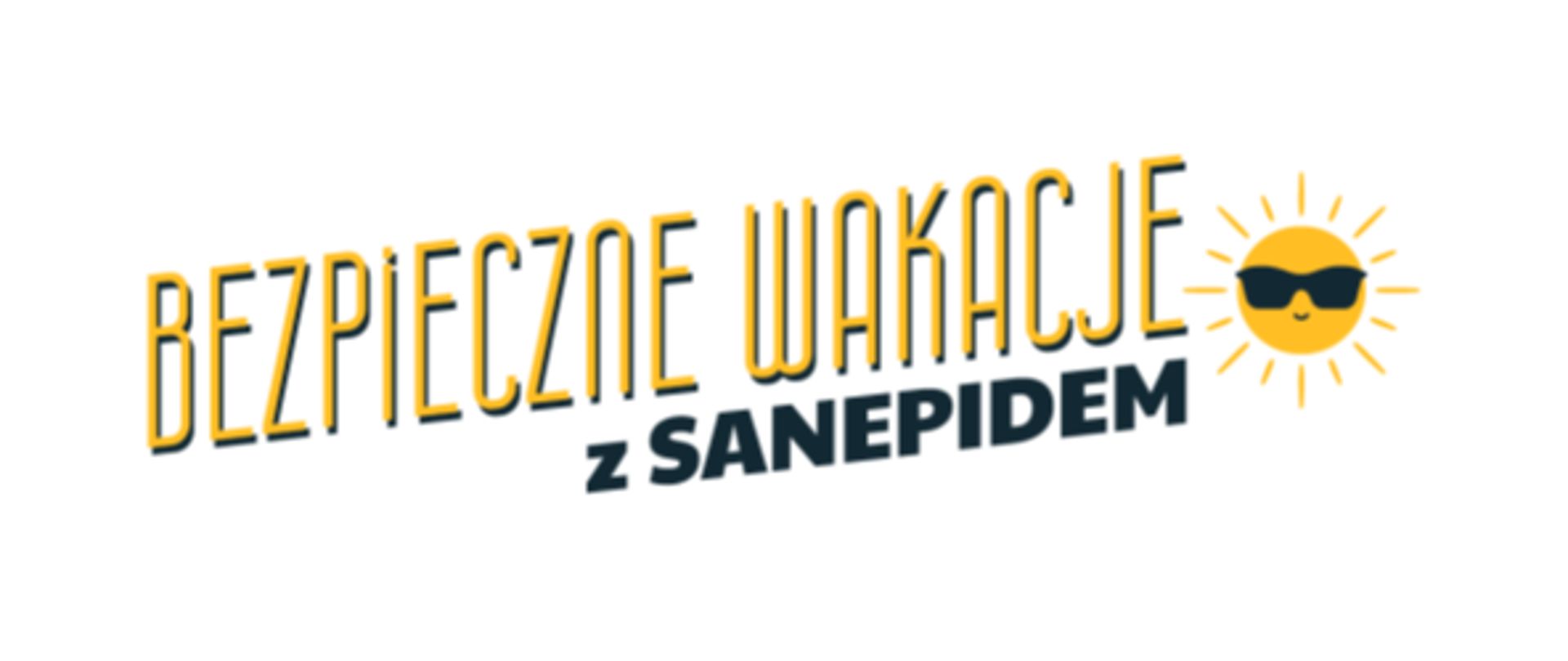 napis Bezpieczne wakacje z Sanepidem