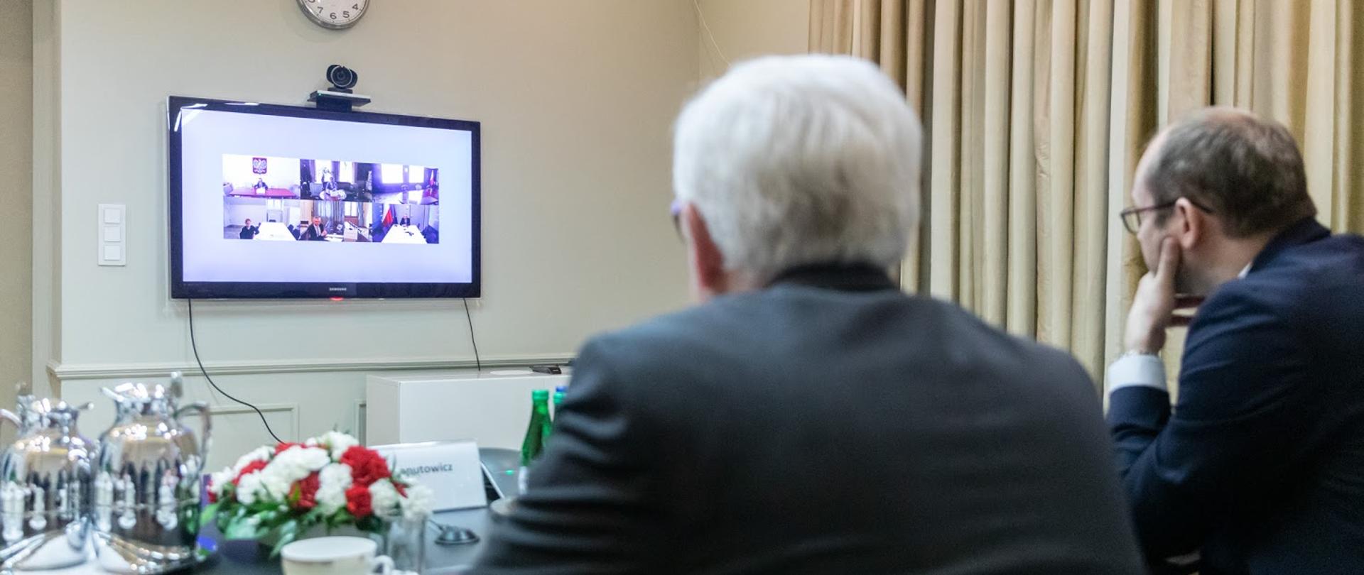 2020.03.17 Warszawa . Minister Jacek Czaputowicz . Wideokonferencja ambasadorzy . Fot. Tymon Markowski / MSZ