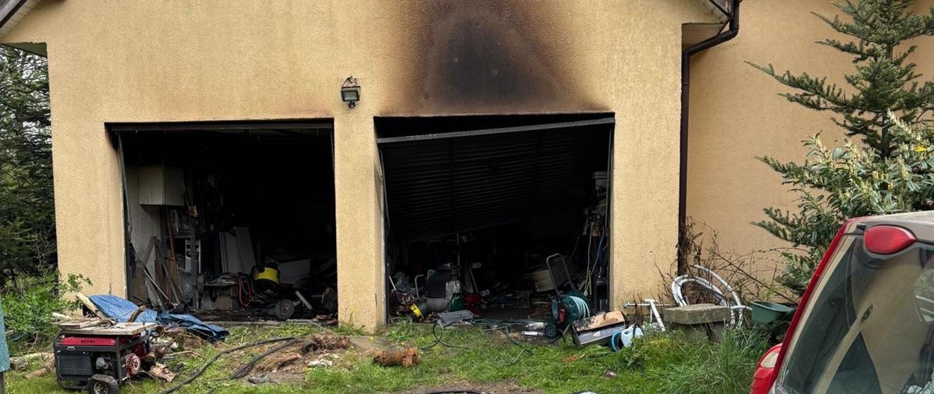 Pożar garażu w miejscowości Zagórce gm. Maszewo