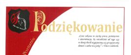 Wręczenie listu gratulacyjnego. Zdjęcie przedstawia list gratulacyjny Wielkopolskiego Komendanta Wojewódzkiego PSP. 