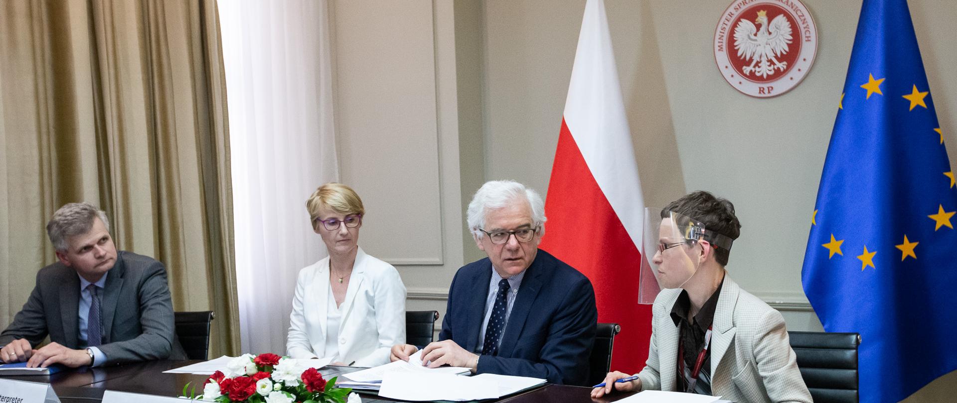 2020.06.12 Warszawa . Minister Jacek Czaputowicz . Wideokonferencja Sahel .Fot. Lucja Sucharska / MSZ