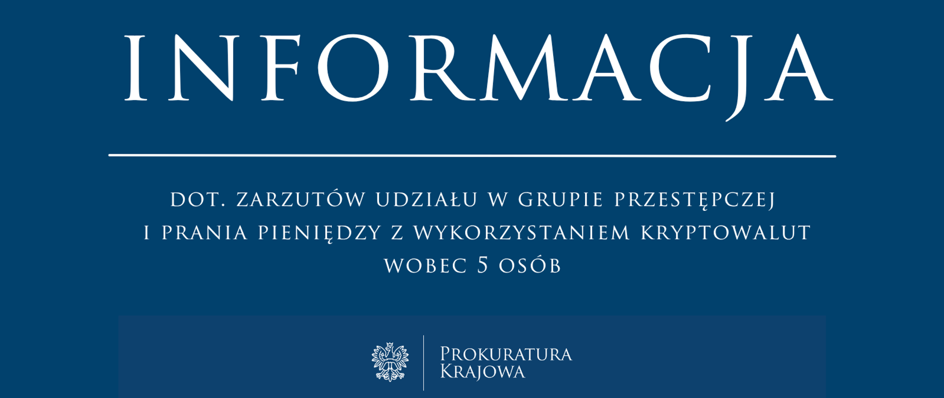 Zarzuty udziału w grupie przestępczej oraz prania pieniędzy z wykorzystaniem kryptowalut