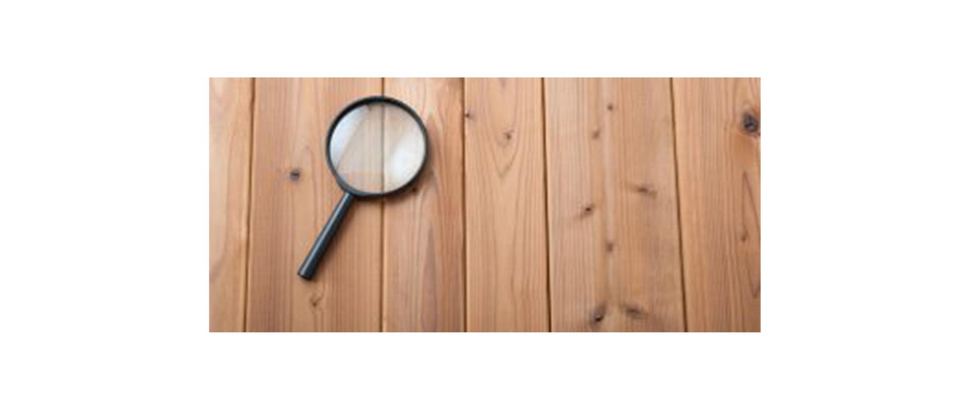 Na zdjęciu: lupa leżąca na drewnianym podłożu