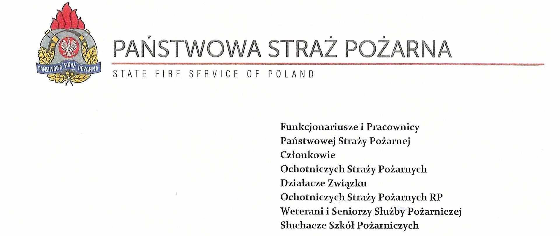 List Kierownictwa KG PSP z okazji Narodowego Święta Niepodległości