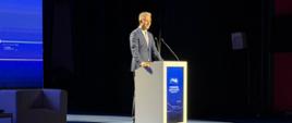 Wiceminister infrastruktury Arkadiusz Marchewka podczas 12. Międzynarodowego Kongresu Morskiego w Szczecinie 