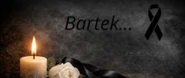 Na zdjęciu widnieje napis "Bartek..." informujący o śmierci ucznia szkoły... 