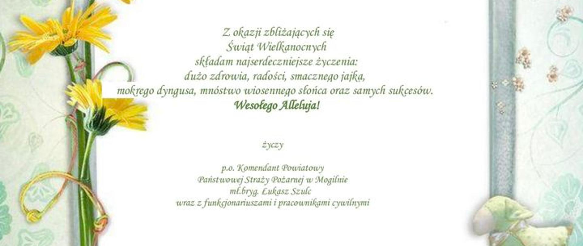 plansza z życzeniami wielkanocnymi