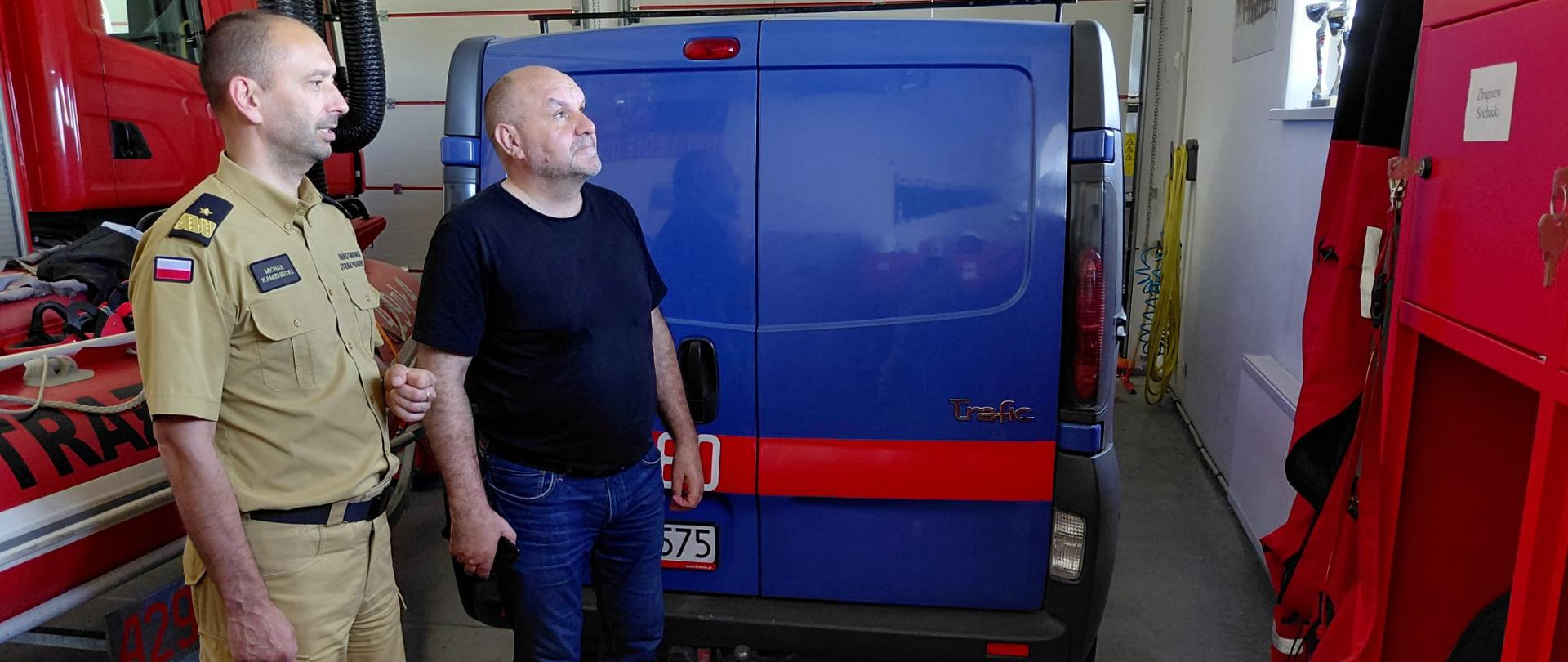 Komendant Wojewódzki PSP wizytował jednostki OSP w Rybnie i Hartowcu m.in. w ramach nadzoru w terenie nad montażem Systemu Ostrzegania i Alarmowania Ludności