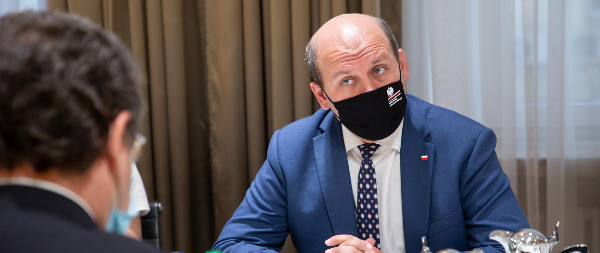 2021.06.18 Warszawa . Minister Szymon Szynkowski vel Sek . Spotkanie ambasador Albania .
Fot. Lucja Sucharska / MSZ