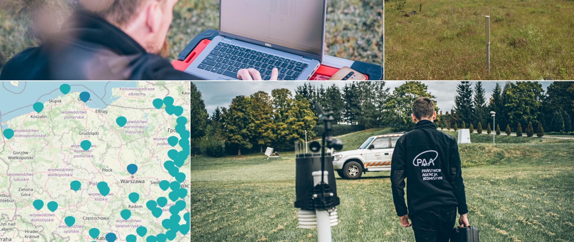 Monitoring radiacyjny - kolaż zdjęć