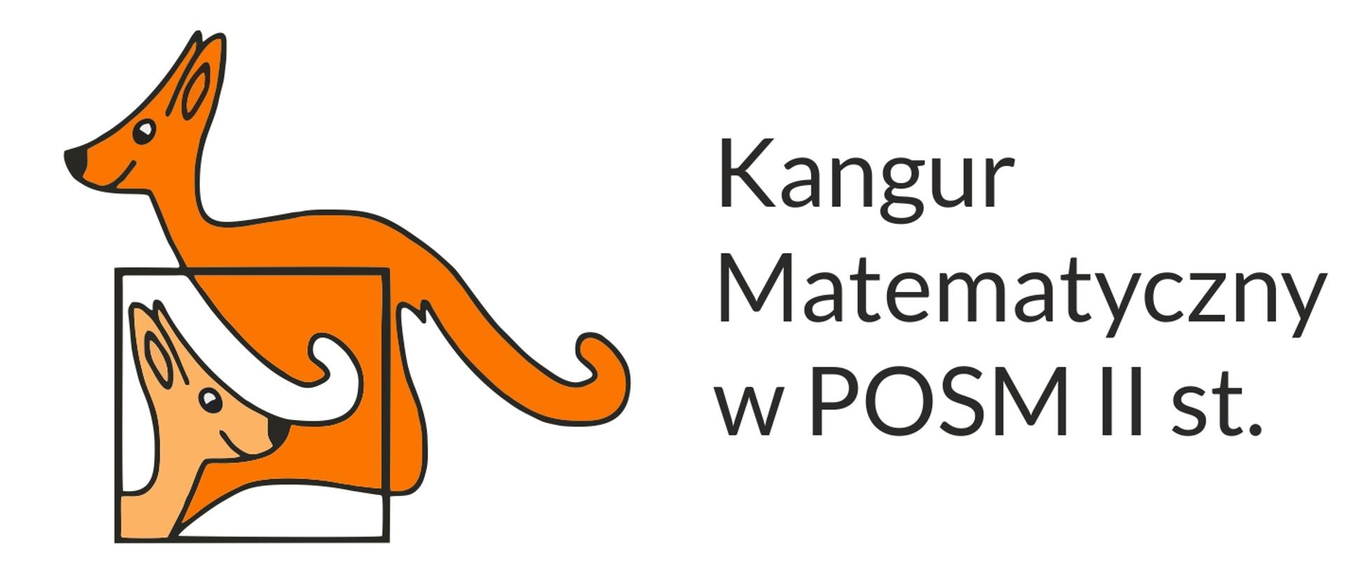 Grafika przedstawia logo Kangura Matematycznego i prezentuje napis Kangur Matematyczny w POSM II st.