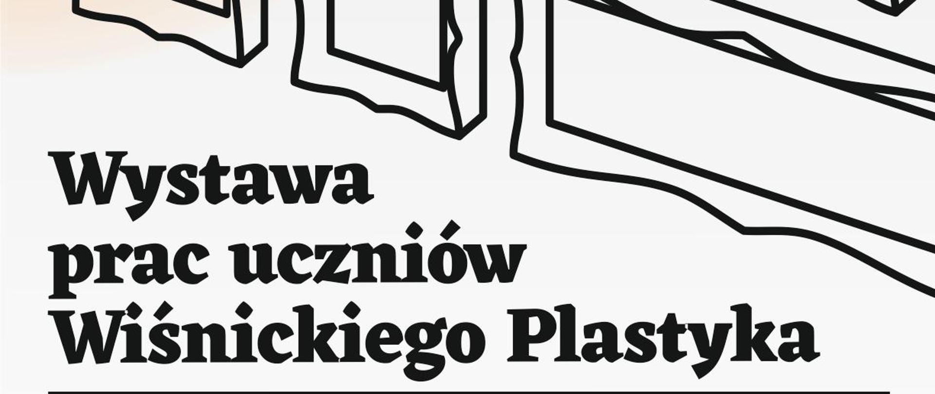 Grafika na kremowo-pomarańczowym tle. U góry rysunki ram obrazów. Na dole informacje dotyczące wystawy oraz logo organizatora.