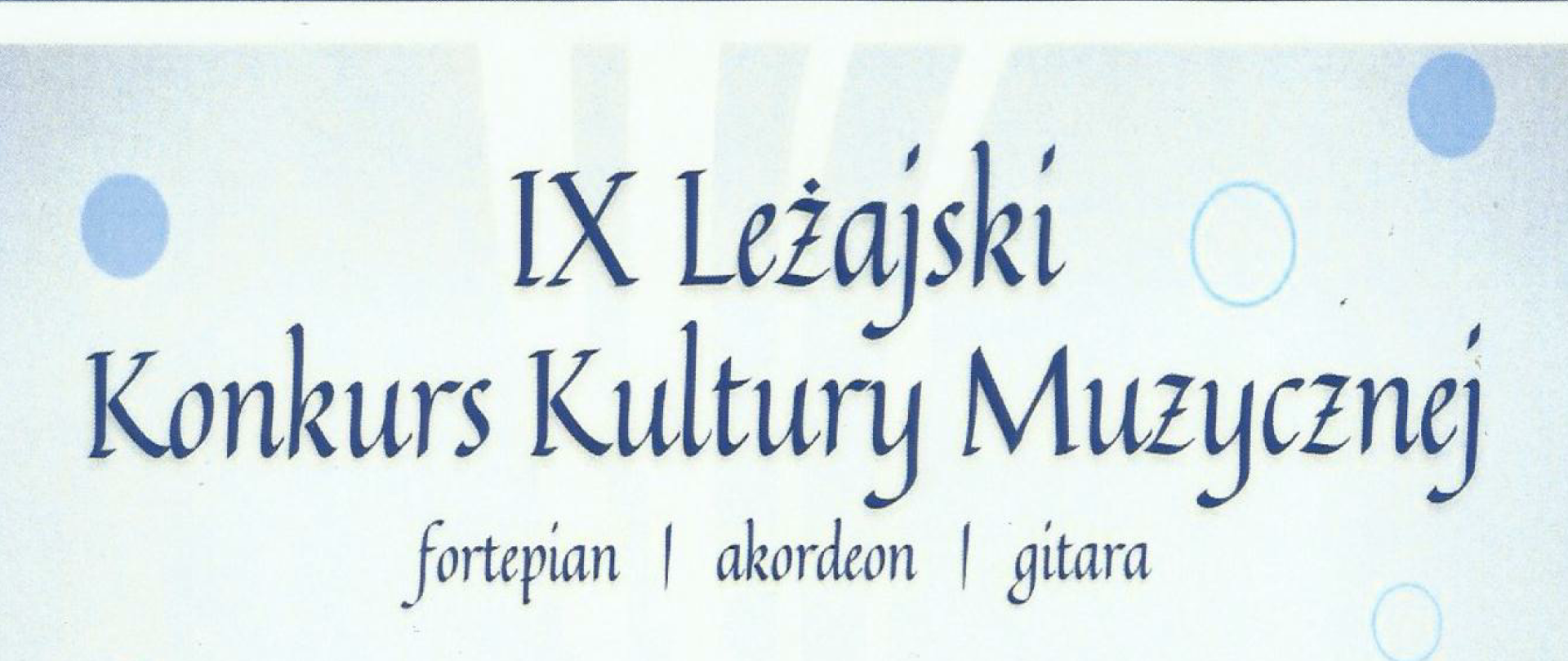 Dyplom Szymona Pieniążka za zajęcie II miejsca w kategorii II w IX Leżajskim Konkursie Kultury Muzycznej.