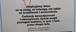 Podziękowania za wsparcie, które udzielają strażacy zarówno Państwowej Straży Pożarnej jak również Ochotniczych Straży Pożarnych