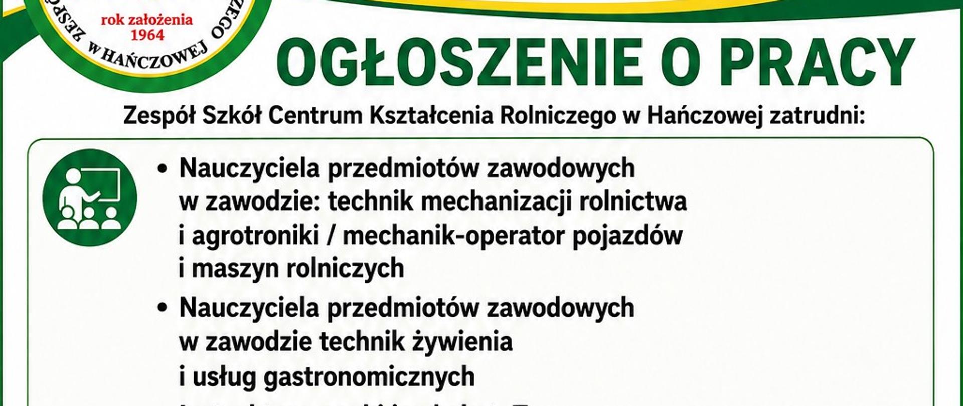 Ogłoszenie o pracy