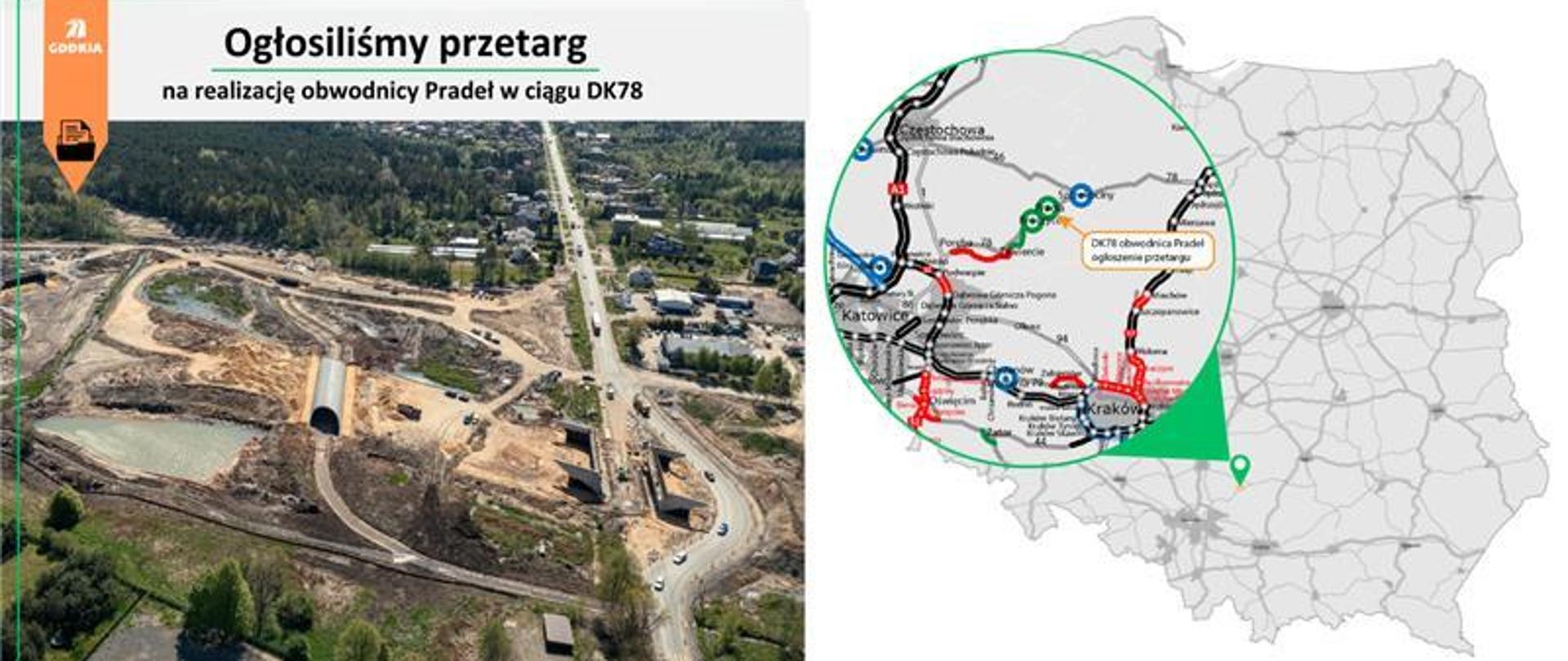 Ogłosiliśmy postępowanie przetargowe na wykonanie obwodnicy miejscowości Pradła w ciągu DK78