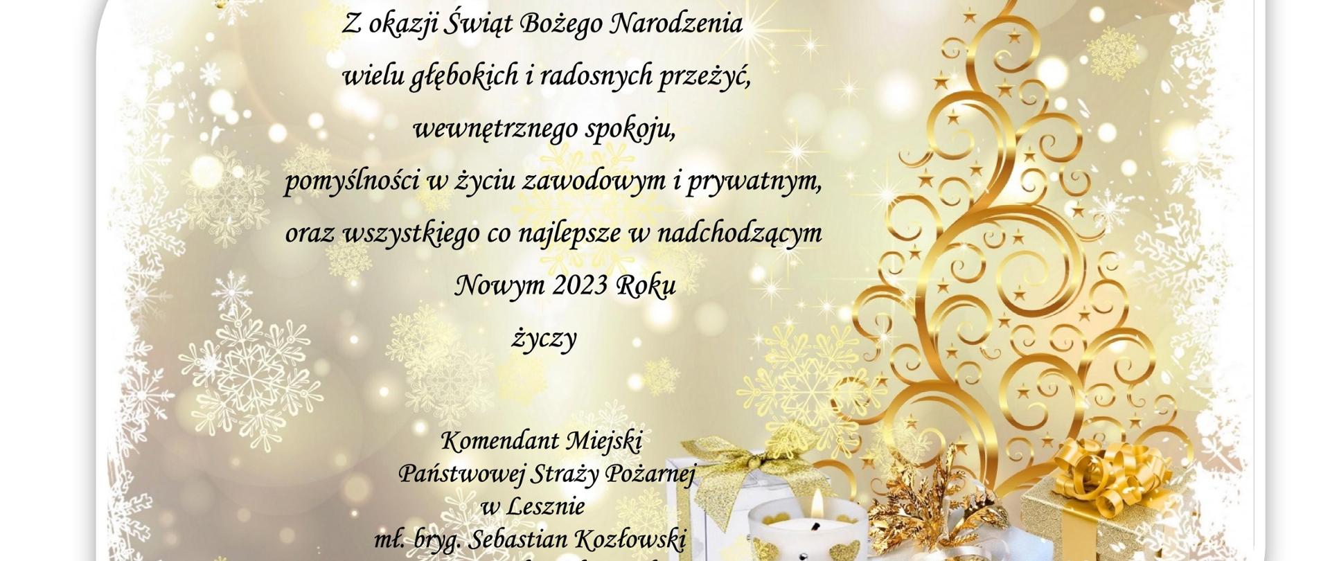 Wzory i napisy świąteczne na szarym tle.