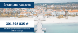 Ponad 300 mln zł z budżetu państwa na dofinansowanie wkładu własnego dla samorządu pomorskiego