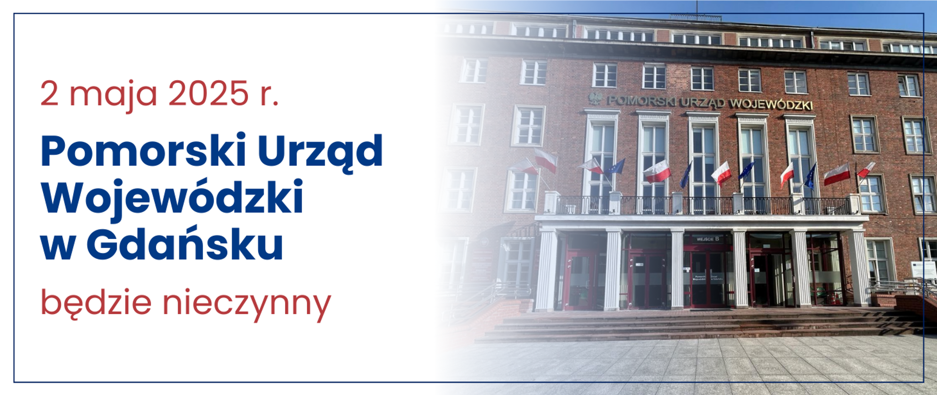 grafika z napisem 2 maja 2025 r. urząd będzie nieczynny