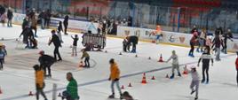 Na zakończenie ferii zimowych przeprowadzono akcję profilaktyczna na lodowisku im. Braci Nikodemowiczów w Bytomiu
