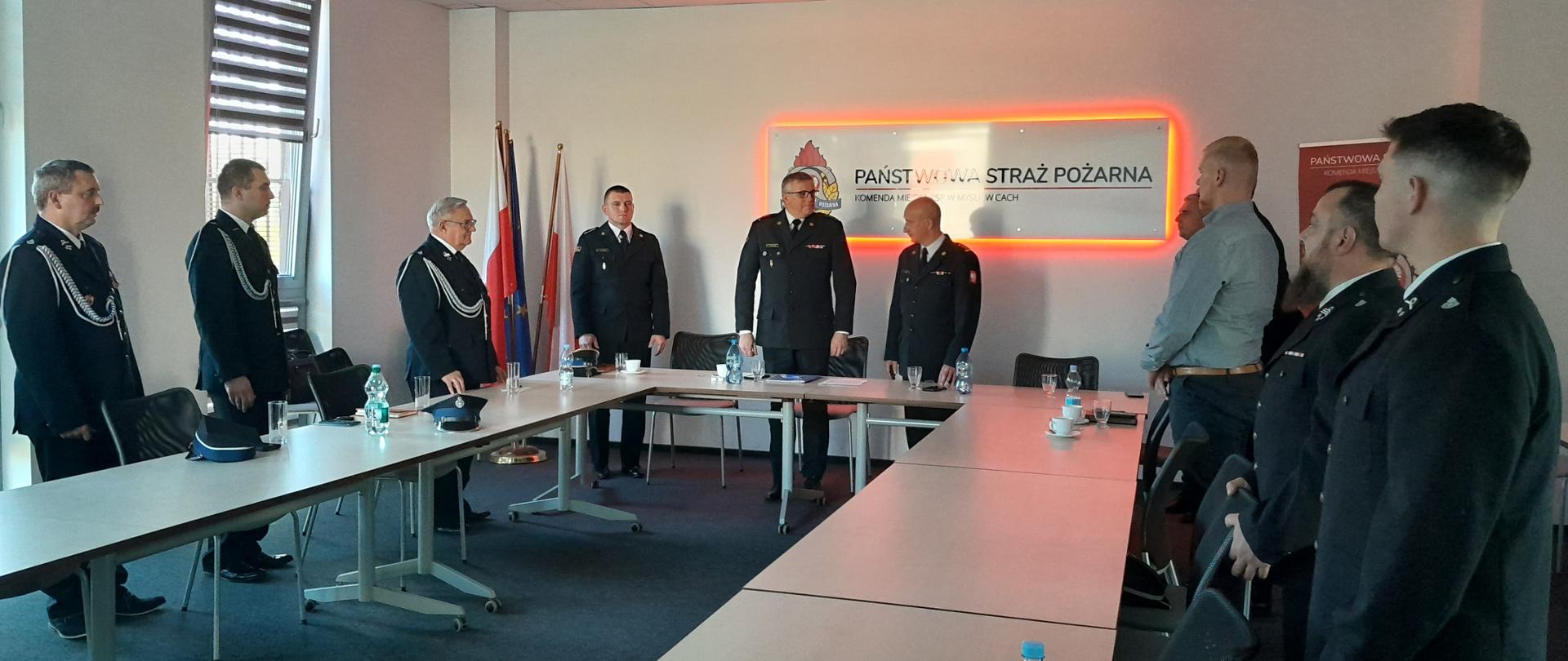 Spotkanie Zastępcy Śląskiego Komendanta Wojewódzkiego st. bryg. Rafała Świerczka z prezesami oraz naczelnikami jednostek OSP z terenu miasta Mysłowice