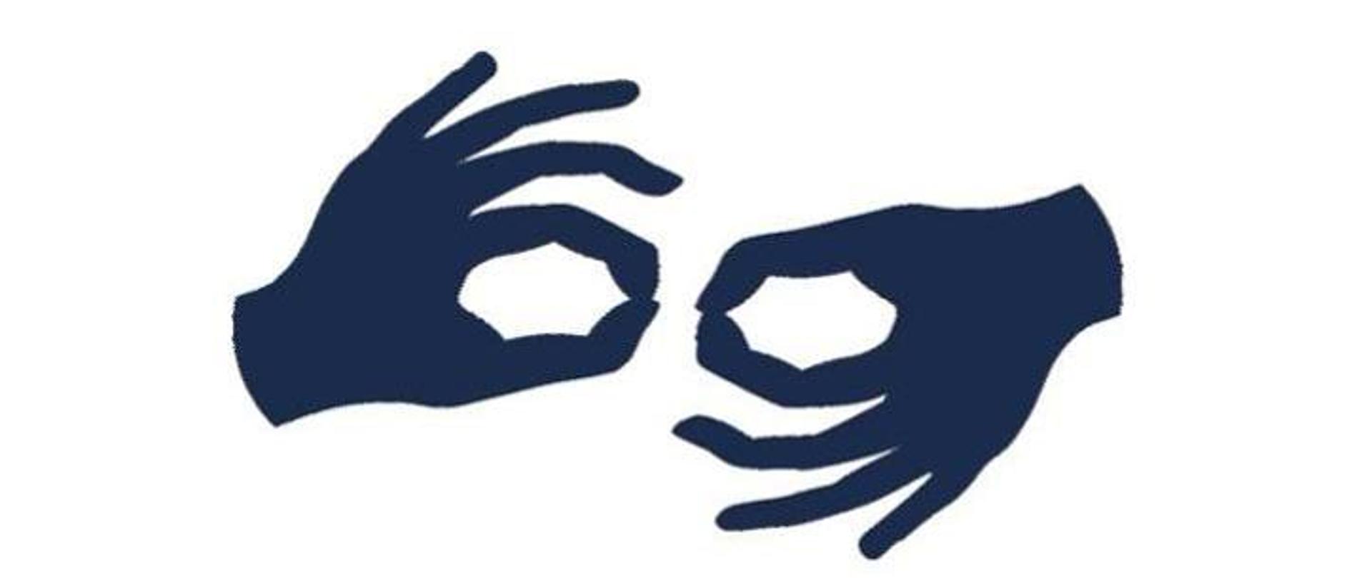 Grafika przedstawiająca ikonę języka migowego