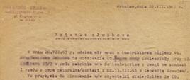 Notatka służbowa Instruktora Higieny z lata 1963 r,