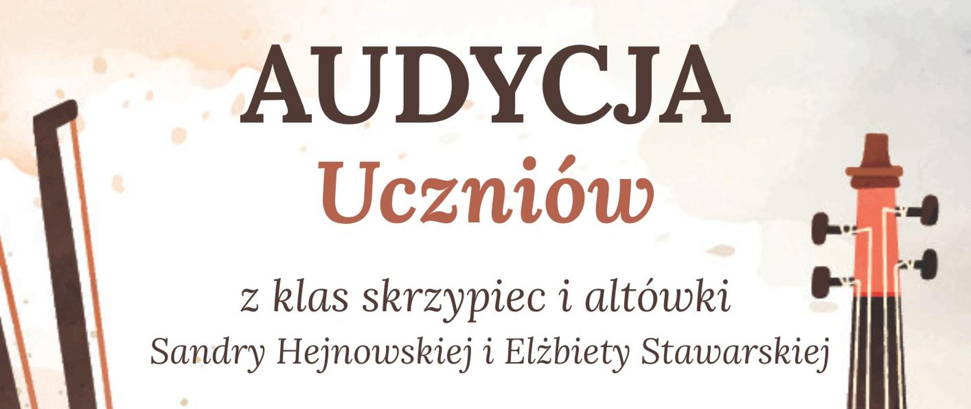 Audycja klasy skrzypiec i altówki z klas Pani Sandry Hejnowskiej i Elżbiety Jopek, która odbędzie się dnia 27.11.2025 o godz 16:00 w sali koncertowej. Przy fortepianie Vladyslav Borovych. Wstęp wolny.