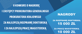 Plakat II Konkursu o nagrodę I Zastępcy Prokuratora Generalnego – Prokuratora Krajowego za najlepszą rozprawę doktorską i za najlepszą pracę magisterską
