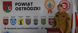 Prezentację przedstawia Komendant Powiatowy PSP w Ostródzie