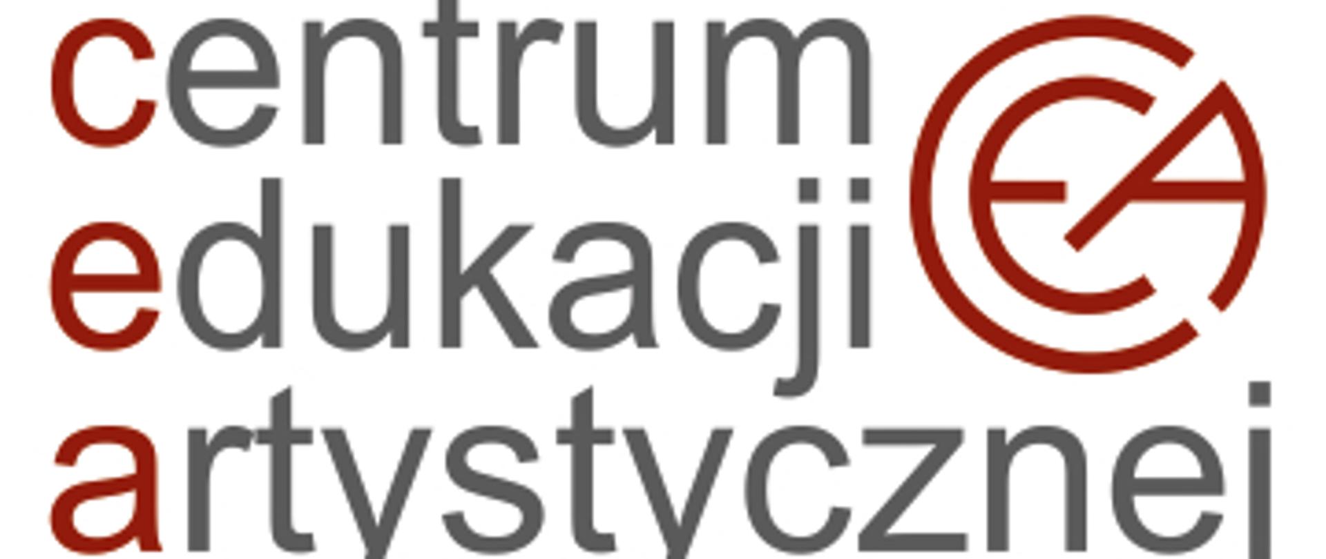 Grafika, napis logo CEA na białym tle.