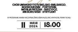 Plakat informacyjny dotyczący Koncertu Sing Be Live odbywającego się w dniu 11.05.2024 o godz. 18.00.