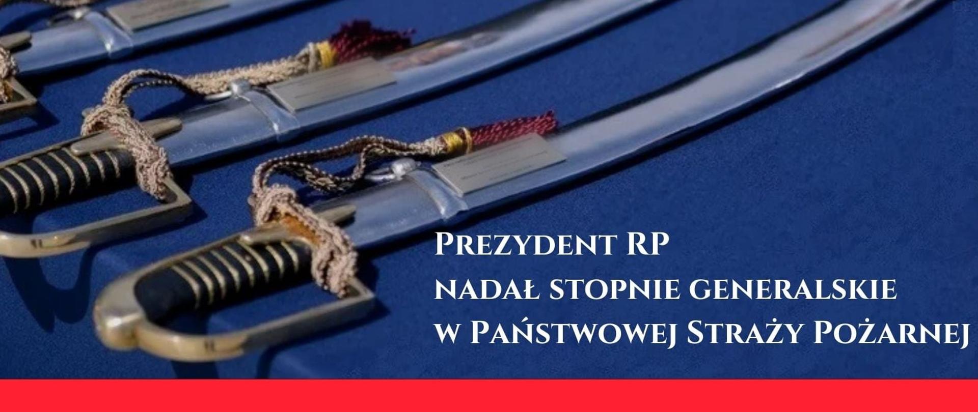 Szable generalskie na niebieskim tle