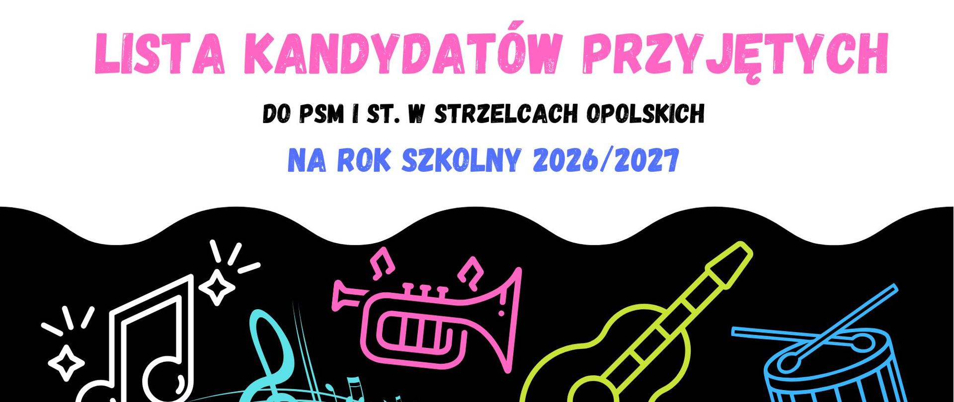 Lista kandydatów przyjętych do PSM na rok szkolny 2026/2027