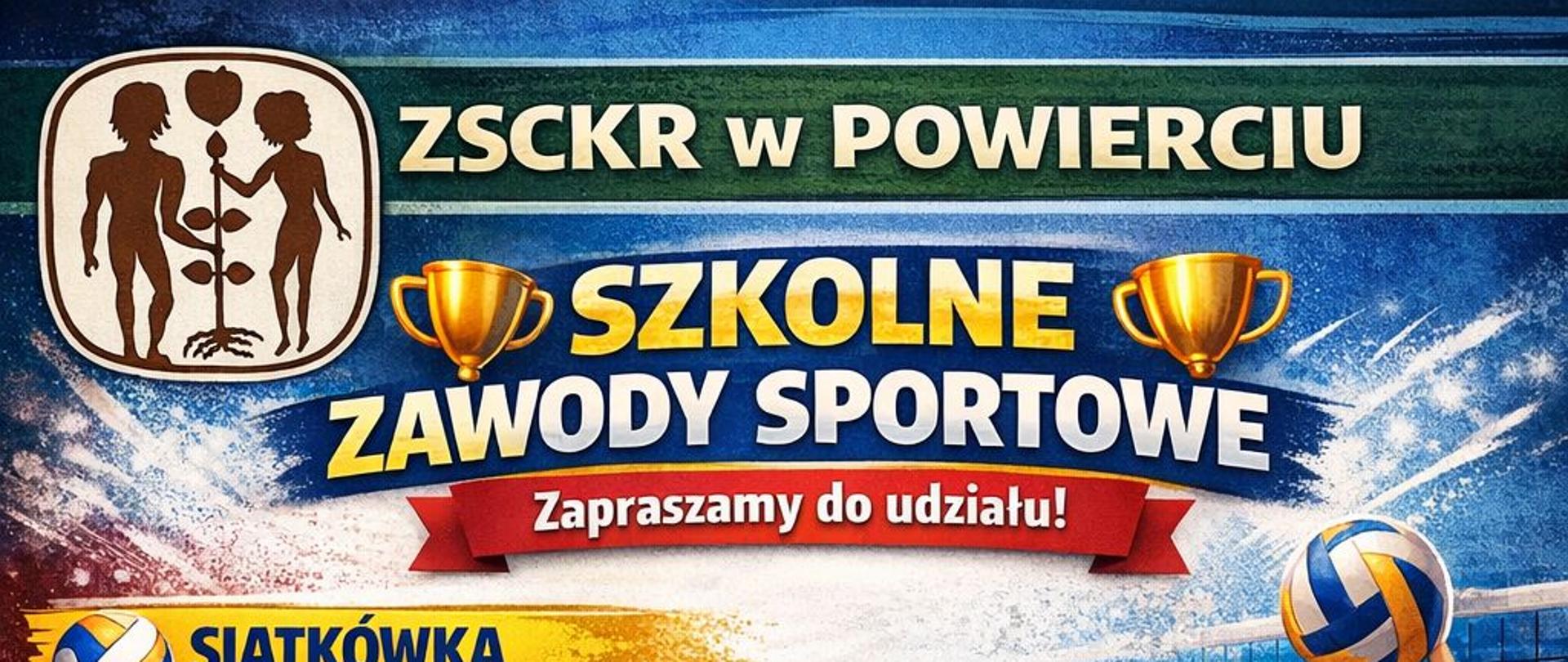 Plakat szkolnych zawodów sportowych 