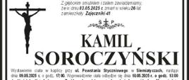 Informacja o pogrzebie śp. st. sekc. Kamila Soroczyńskiego - nekrolog