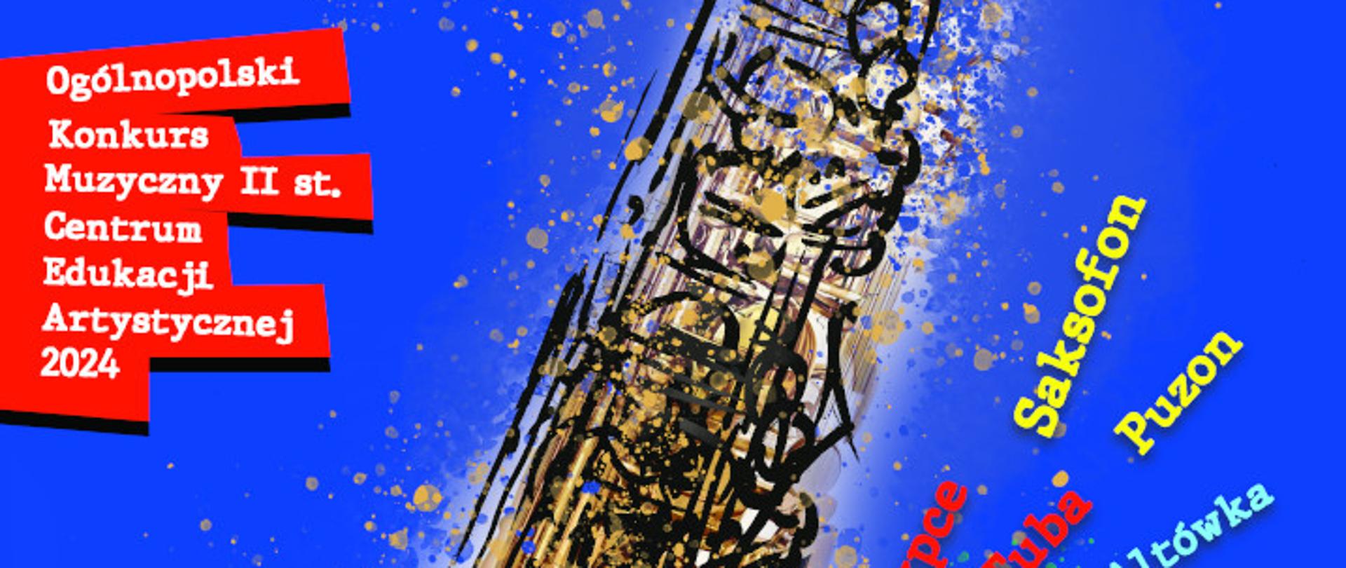 saksofon i napisy altówka puzon saksofon